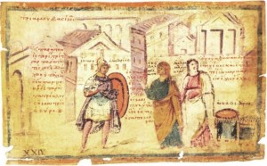 Miniatura XXIV: "Ettore incontra Ecuba e Laodice" (gruppo A).